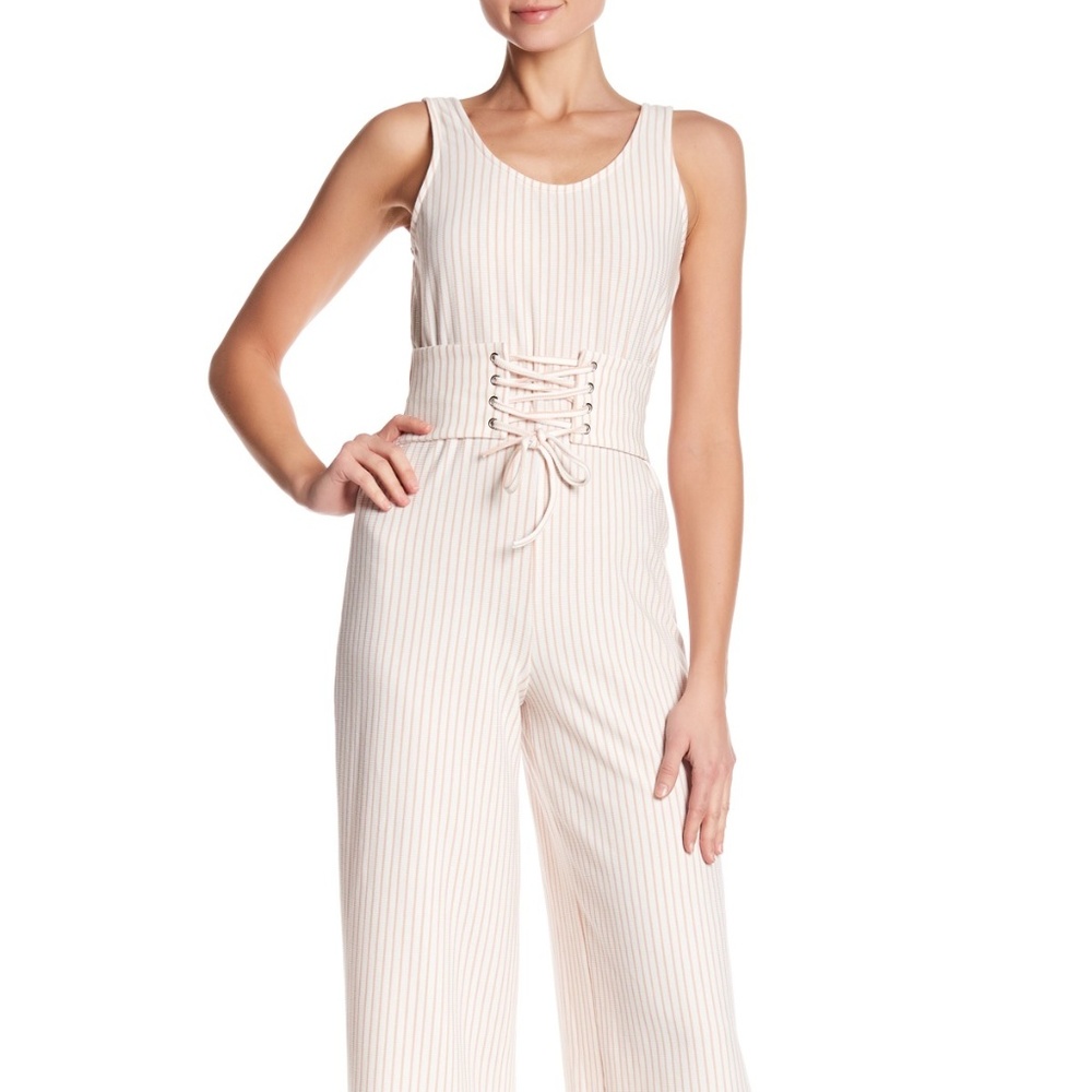 Mustard Seed Strip Jumpsuit Blush